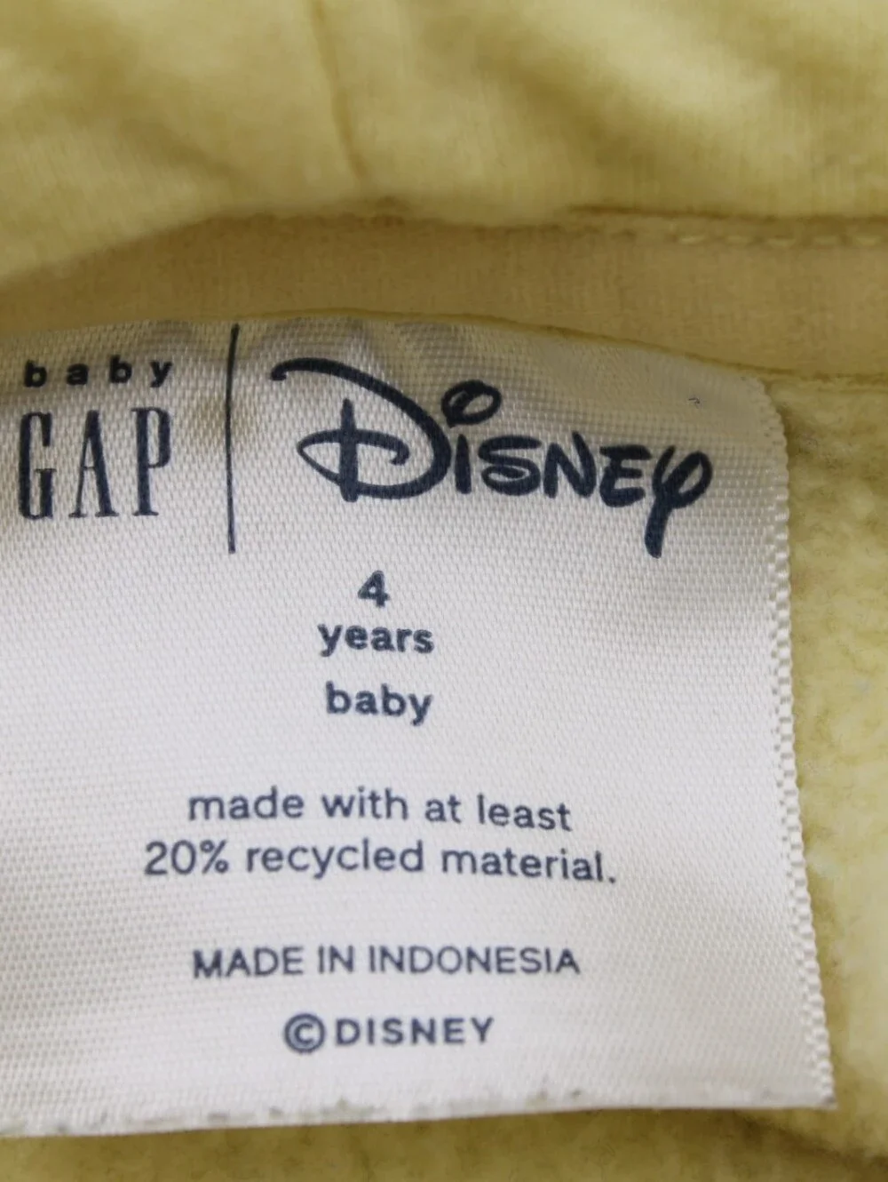 BabyGAP Mickey Mouse Yellow Hoodie Pullover